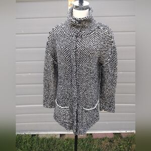 Eileen Fisher Boucle Cardigan Sweater Women XS Textured Organic Cotton Cozy Knit